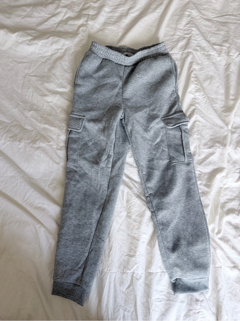 Kids Grey and Black Cargo Sweatpants - Comfortable Everyday Bottoms - 2 pairs